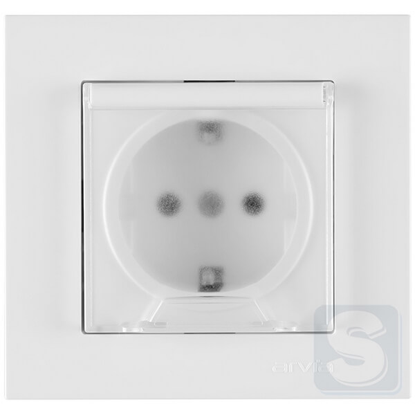 Розетка із заземленням та кришкою 16A/220V Arvia Electric KAREN Білий (20 01 1000 218)